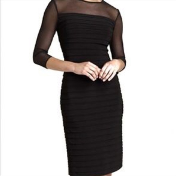 Tadashi Shoji Black Illusion Mesh Cocktail dress